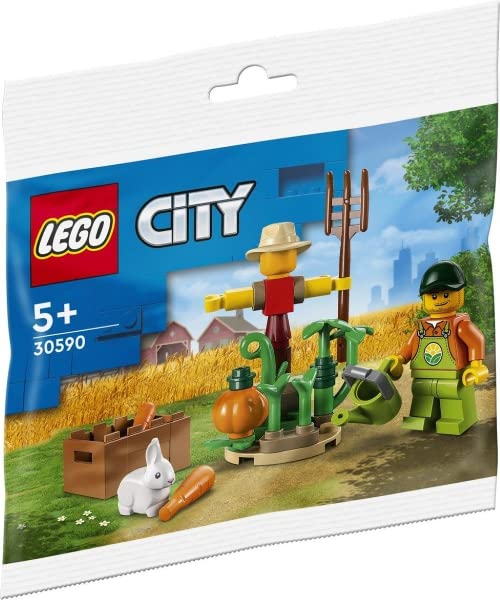 LEGO City Farm Combo Pack: Farm Garden and Scarecrow Polybag (30590) and Brown Chicken